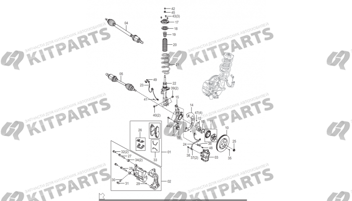 Передняя ось FAW T77