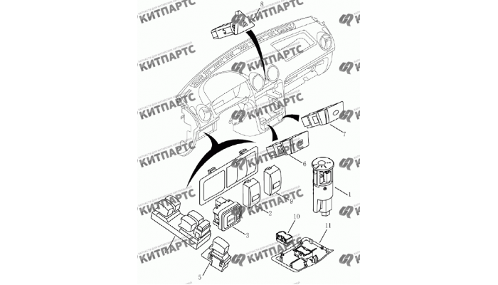 Кнопки и выключатели Geely